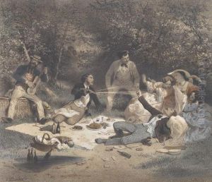 Das Picknick Im Freien by Eugene Charles Fr. Guerard