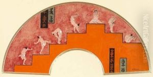 [acrobates Japonais Gravissant Des Marches]. Vers 1885-1890. by Henri Charles Guerard