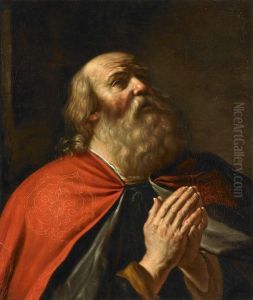 Le Roi David En Priere by Giovanni Francesco Barbieri