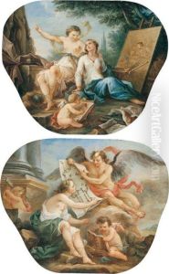 Allegories Of Painting And Architecture by Francois Guerin