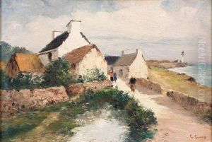 Hameau Breton Au Bord De La Mer by Gabriel Guerin