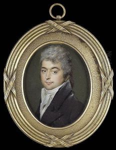 A Gentleman, Wearing Brown Coat, White Waistcoat And Tied Stock, His Hair Powdered