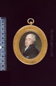 A Gentleman, Called Mr Bercelat, Wearing Black Coat, Waistcoat, Frilled White Chemise And Tied Stock, Crossed White Feathers At His Breast by Jean-Baptiste Guerin