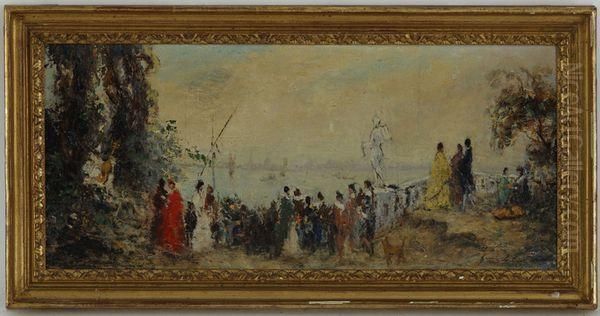 Scene Galante Au Bord De La Lagune - view 1