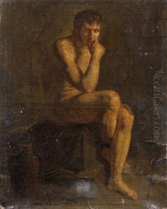 Academie D'homme Assis, Les Pieds Enchaines by Paulin Jean Baptiste Guerin