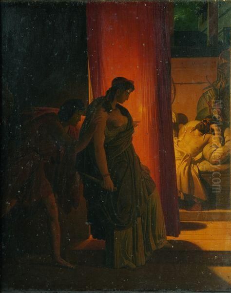 Clytemnestre Et Egiste S'appretant A Frapper Agamemnon - view 1