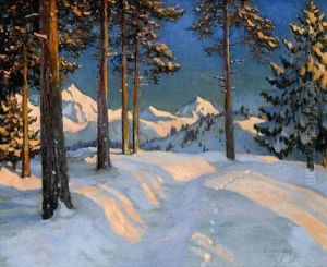 Sunset Over The Mountains by Mikhail Markianovitch Guermatcheff
