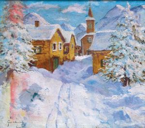 Hameau Sous La Neige by Mikhail Markianovitch Guermatcheff