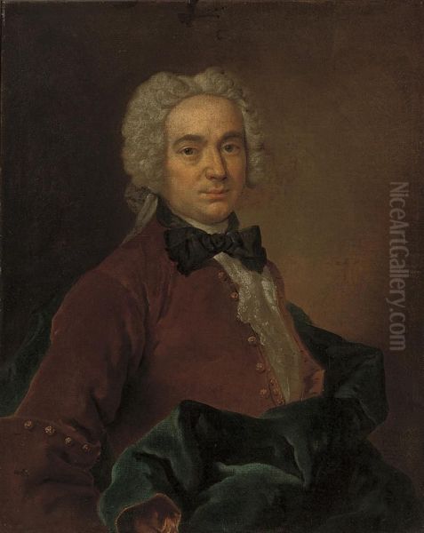 Portrait Of A Gentleman, Half-length, In A Rust Jacket With A Blue Wrap - view 1
