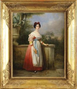 Portrait De Vittoria Caldoni by Charlemagne Oscar Guet