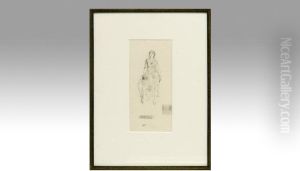 Young Woman With A Goat by Gustave Guetant