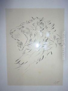 Tete De Lion. by Gustave Guetant