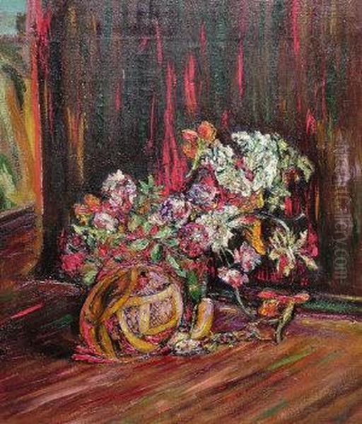 Neac, Chilean -- Floral Still Life In An Interior - view 1