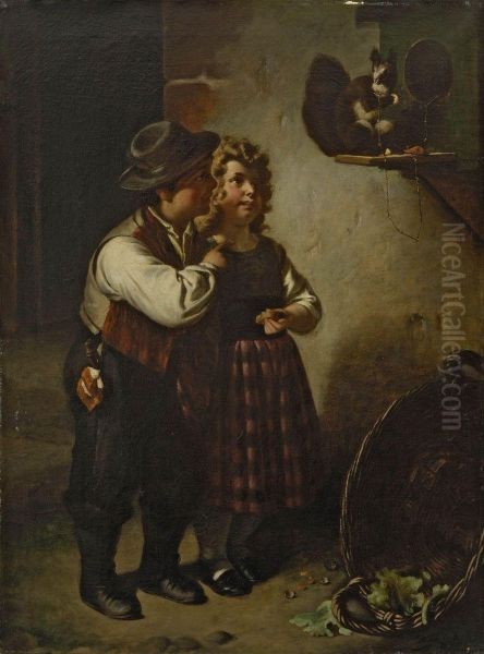 Zwei Kinder Mit Eichhornchen - view 1