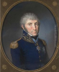 A Portrait Of Friedrich Graf Von Spreti (1797-1869), Bust Length, Wearing A Officer's Costume by Karl Adolf Gugel