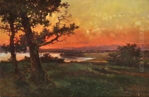 Abendstimmung Am See. by Theodor Otto Michael Guggenberger