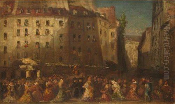 Visit Of Marie-dominique-auguste Sibour, Bishop Of Paris To Theplace Maubert, Left Bank, During The Cholera Epidemic - view 1