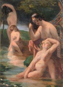 Nymphes Au Bain by Joseph Benoit Guichard