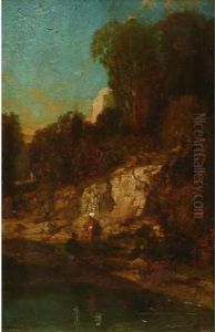 Vue Orientaliste Animee by Jean Adrien Guignet