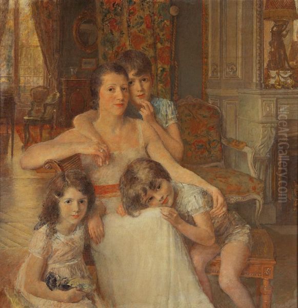 Portrait De Madame ... Dans Son Salon Avec Ses Enfants - view 1