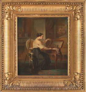 La Servante Aux Bijoux by Charles Michel Guilbert D'Anelle