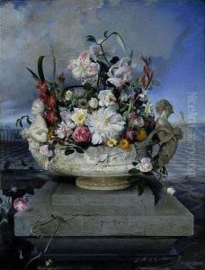 Vase Of Flowers by Louis Mathieu Didier Guillaume