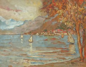 Voiliers Sur La Lac by Roger Guillaume