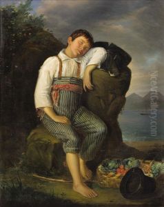A Roadside Nap by Auguste Alexandre Guillaumot