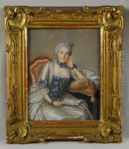 Portrait Of A Lady Seated Holding A Letter by Jean-Francois Guillebaud