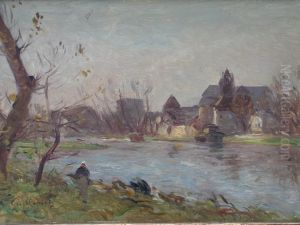 Inondations A Moret by Jean Baptiste Antoine Guillemet