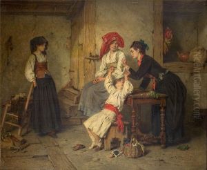 Hausliche Szene by Alexandre Marie Guillemin