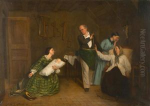 Interieurszene by Louis Nicolas Victor Guillemin