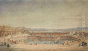 Perspective Des Jardins De Marly by Alexandre-Charles Guillemot