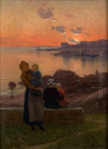 Famille Dans La Baie De Douarnenez by Alfred Guillou