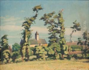 Village Derriere Les Arbres by Charles Victor Guilloux