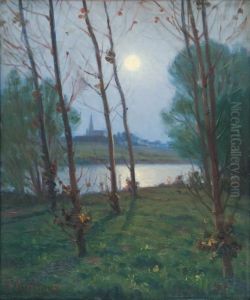 Clair De Lune Sur Le Village by Charles Victor Guilloux