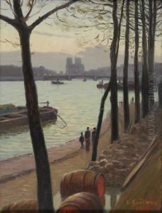 Notre-dame Et La Seine Vues Debercy by Charles Victor Guilloux