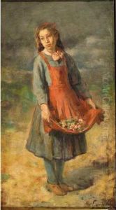 La Cueillette Des Fleurs by Andre Marius Guindon