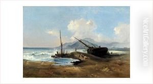 Voilier Echoue Sur La Cote A Naples