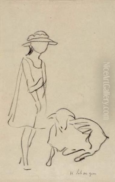 Jeune Fille Et Chevre - view 1