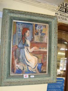 Lady Playing Piano by May Guinness