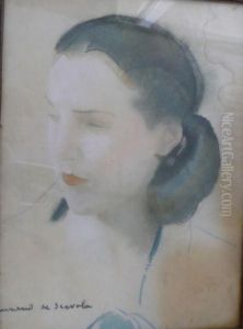 Portrait De Femme. by Lucien Victor Guirand De Scevola