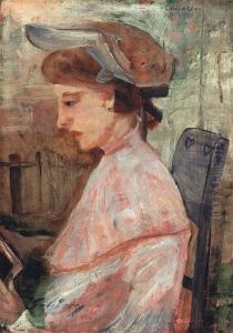 Lady In Hat by Lajos Gulacsy