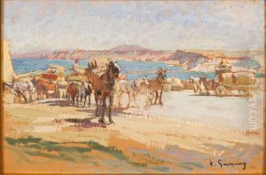 Le Dechargement Au Port by Adolphe Gumery