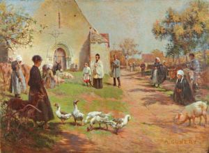 La Benediction Des Animaux A La Saint- Francois by Adolphe Gumery