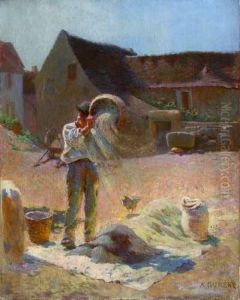 Le Battage Du Grain by Adolphe Gumery