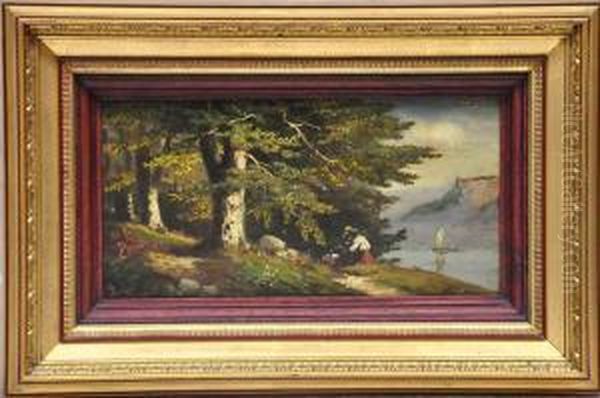 Seeufer Mit Madchen Bei Der Rast - view 1