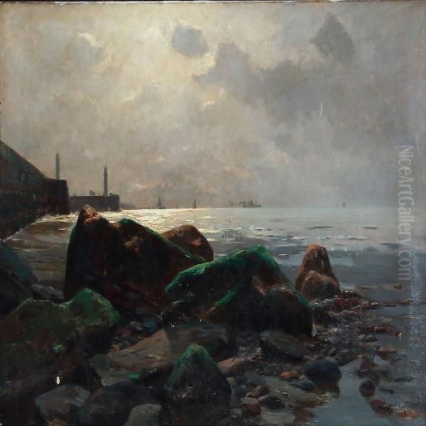 Coastal Scene With A View To A Harbour - view 1
