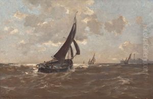 Segelboote Vor Ostende by Erwin Carl Wilhelm Gunther