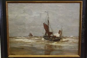 Scheveningse Bomschuiten In De Branding